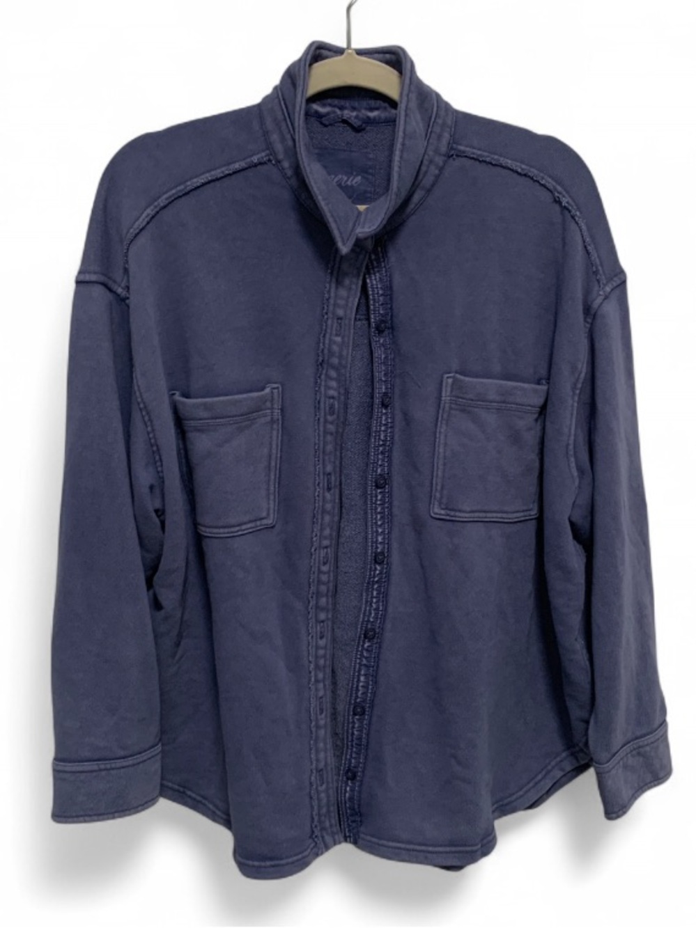 aerie Blue Oversized Long Sleeve Button Down Shirt